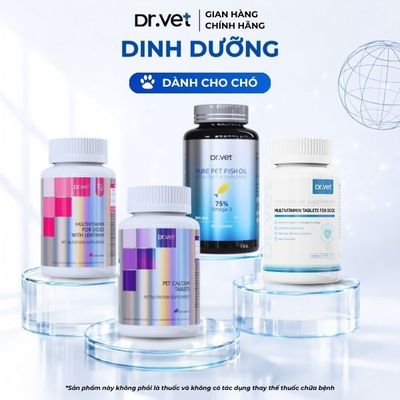 Viên nhai DrVET cho Chó bổ sung Vitamin Tổng Hợp, canxi, dầu cá tăng cường sức đề kháng, sức khoẻ, xương