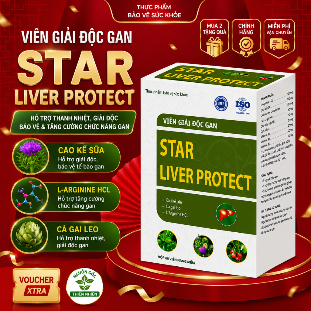 Giải độc gan, Mát gan Star Liver Protect Forte, hộp 60 viên giúp bảo vệ và tăng cường chức năng gan