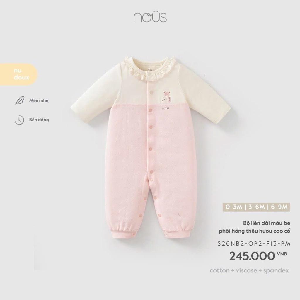 [Nous Party] Body dài tay cho bé sơ sinh 3-10kg mùa hè chất mềm mại chính hãng Nous 2025