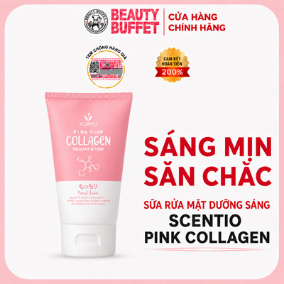 Sữa rửa mặt dưỡng sáng và săn chắc da Scentio Pink Collagen Radiant & Firm Facial Foam 100ml