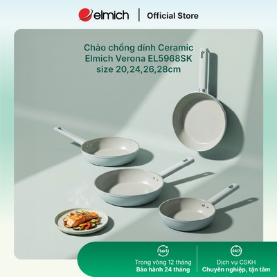 Chảo phủ sứ an toàn Elmich Verona EL-5968SK size 20,24,26,28cm