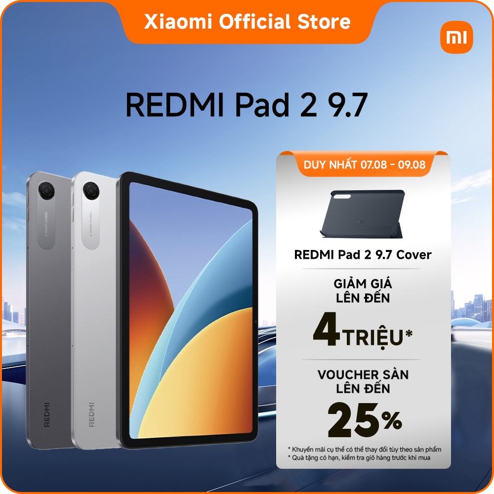 [TẶNG COVER] REDMI Pad 2 9.7 (4+64GB| 4+128GB) | Màn hình 9.7" siêu nét | Pin khủng 7600 mAh