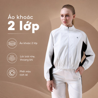 Áo Gió Nữ 2 Lớp Phối Màu LV25W04F621, Áo Khoác Livan Form Thoải Mái