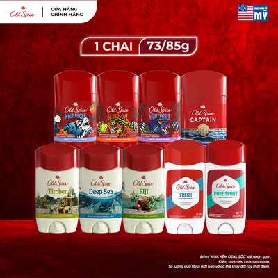 Sáp Khử Mùi ngăn tiết mồ hôi OLD SPICE 73g/85g dưỡng da săn mịn nhiều mùi hương (Sáp trắng) - Mỹ