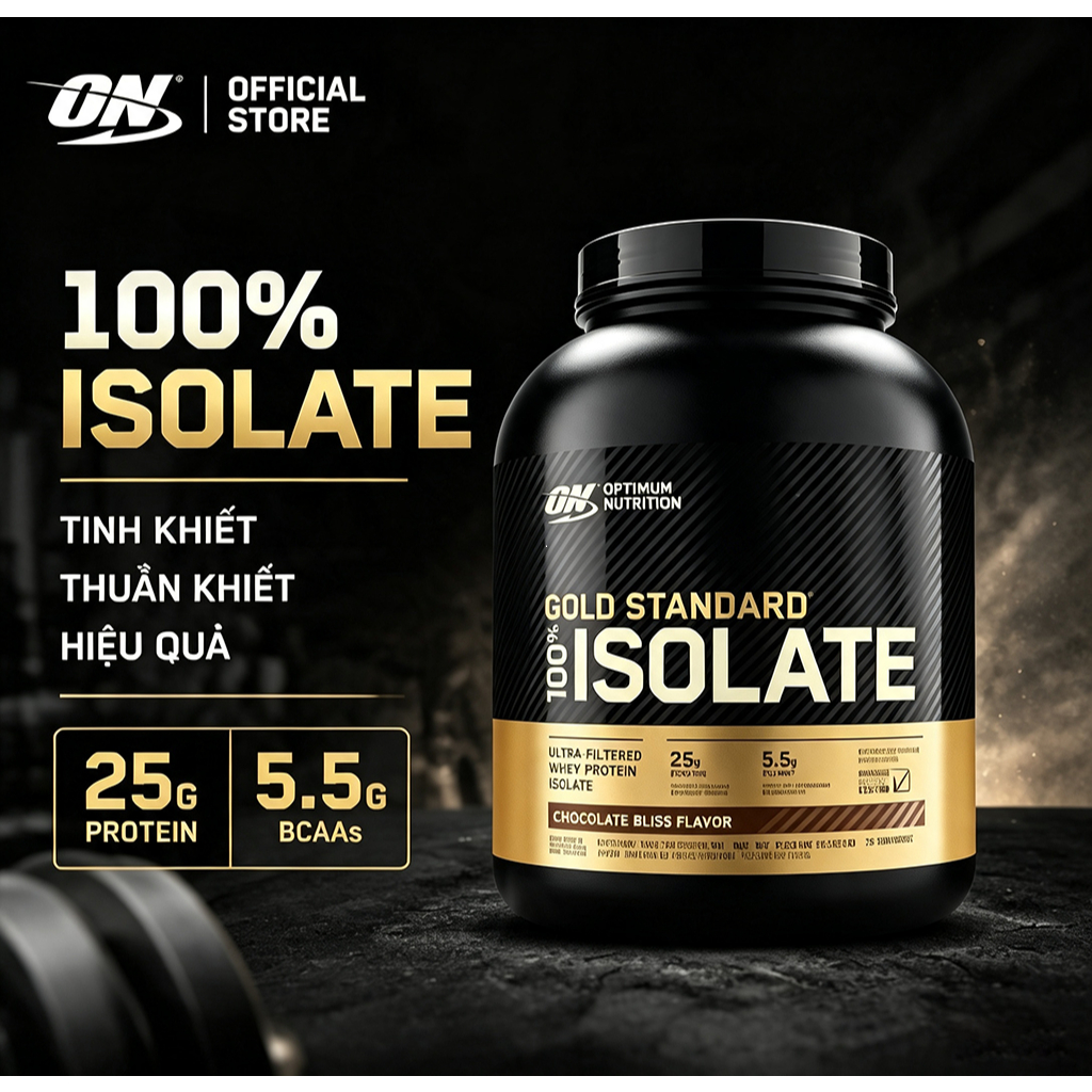 Optimum Nutrition 100% Isolate Whey Protein Gold Standard Chocolate Bliss Whey Tinh Lọc Ít Chất Béo 