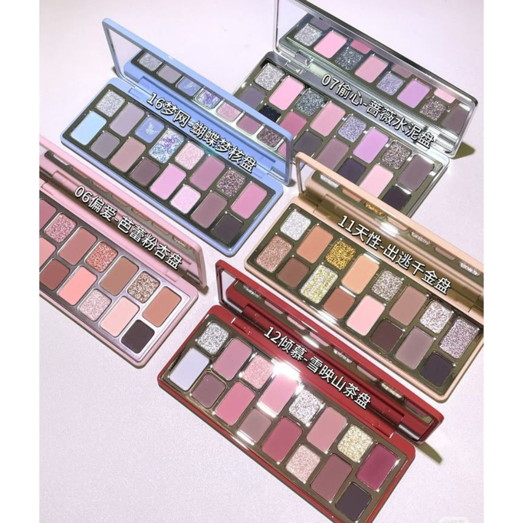 [QIANYAN]Bảng mắt 16 ô Cheeryep Eyeshadow Palette, Ton màu đa dạng, Nhũ lì(HÀNG CÔNG TY)