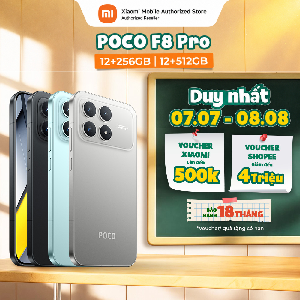 Điện thoại POCO F8 Pro (12+256GB | 12+512GB) | Màn POCO HyperRGB AMOLED 6.59" 120Hz