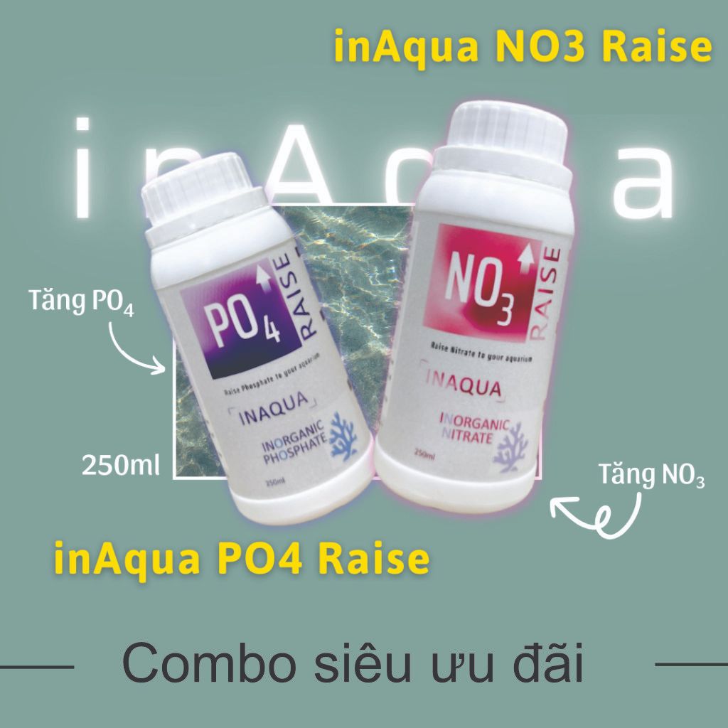 Tăng NO3 (Nitrat) - PO4 (Photphat) cho hồ cá biển - inAqua NO3 Raise - inAqua PO4 Raise