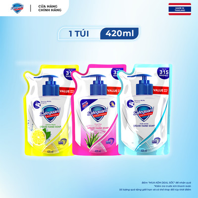 Nước Rửa Tay SAFEGUARD Sạch 99,9% Vi Khuẩn & Dịu Nhẹ Cho Da - Túi 420ML -Thái Lan