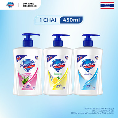 Nước Rửa Tay SAFEGUARD Sạch 99,9% Vi Khuẩn & Dịu Nhẹ Cho Da - Chai 450ML -Thái Lan