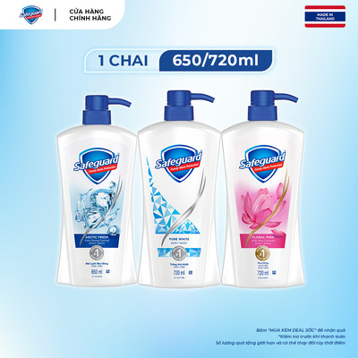 Sữa Tắm SAFEGUARD Sạch 99.9% Vi Khuẩn & Dịu Nhẹ Cho Da - Chai 650ml/720ml - Thái Lan
