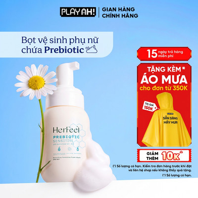 Bọt Dung Dịch Vệ Sinh Nữ PlayAh! Her Feel Prebiotic - Dòng Sensitive Dưỡng Ẩm Chuyên Sâu/Rose Sạch Thơm Toàn Diện 150ml