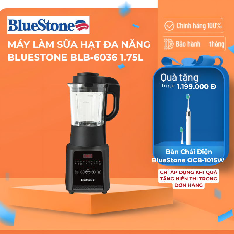 Máy Làm Sữa Hạt BLUESTONE - Đa Năng Xay Nấu Tự Động - 1.75L 1000W - BLB-6036