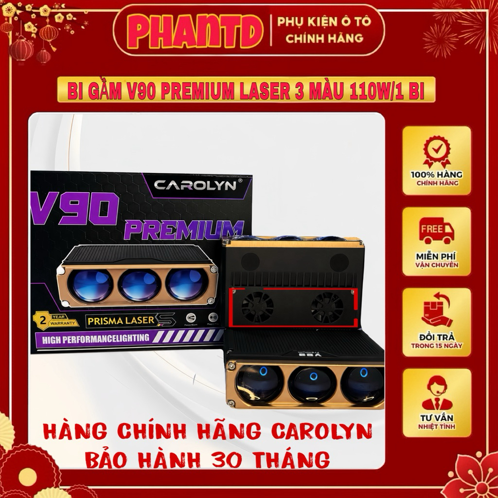 Bi gầm ô tô V90 PREMIUM LASER 220w/cặp, 110w/bóg, NEW 2026 với 3 chế độ màu (Bảo hành chính hãng 30 