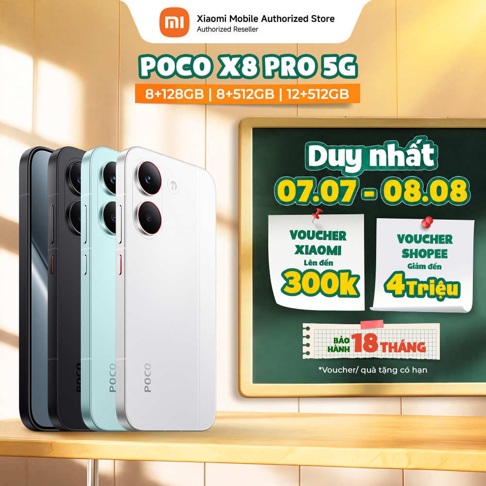 [VOUCHER 300K] [Livestream] Điện thoại POCO X8 Pro 5G (8+256GB| 8+512GB| 12+512GB) | Màn 6.59" 1,5K | D8500U