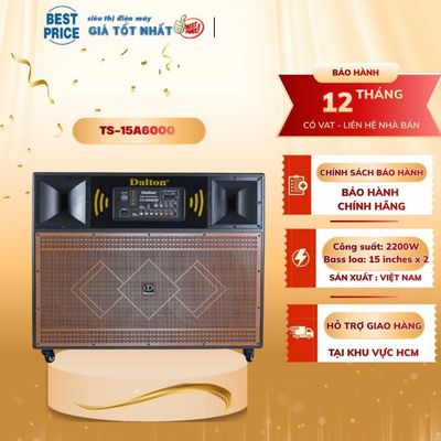 Loa Điện Karaoke Dalton TS-15A6000 2200W Bass 40cm - Kèm 2 Micro UHF Chính Hãng