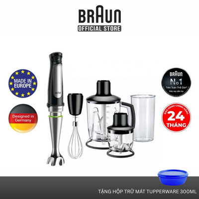 [Hỏa Tốc HCM] Máy xay cầm tay Braun MQ7045 Sản xuất tại Châu Âu Số 1 thế giới, Công suất 1000w, chống văng độc quyền.