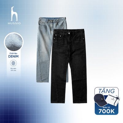 Quần jeans nam EVOL, BST 22 CENT, ống suông, co dãn tốt, đứng form, trẻ trung, thanh lịch - HUSSIO