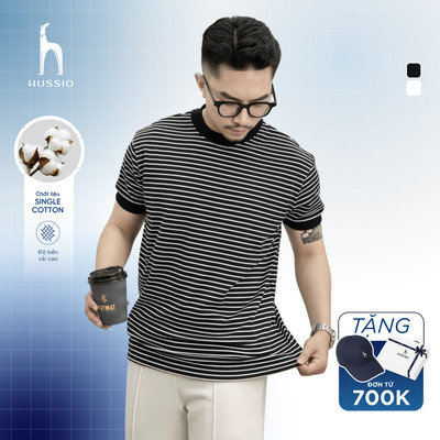 [SALE LẺ SIZE] Áo thun nam cổ tròn MASDY  vải wash lông mềm mịn, co dãn tốt, sang trọng, chuẩn form - HUSSIO