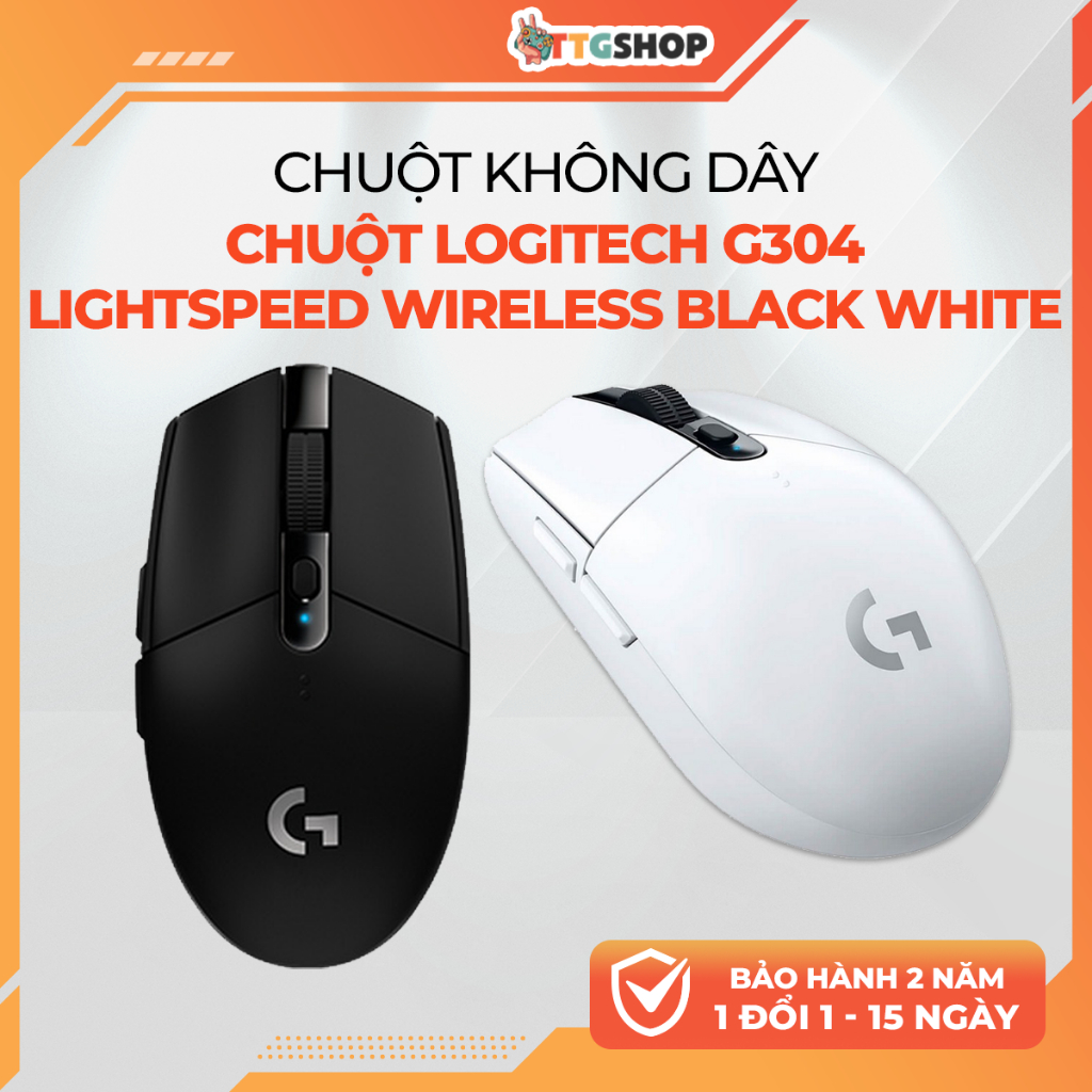 Chuột Logitech G304 LIGHTSPEED Wireless Gaming HERO 12000DPI Black White