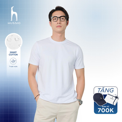 [SALE LẺ SIZE] Áo thun nam ANTIWE smart cotton ELS trượt nước, co dãn tốt, mềm mại, tôn dáng, trẻ trung - HUSSIO