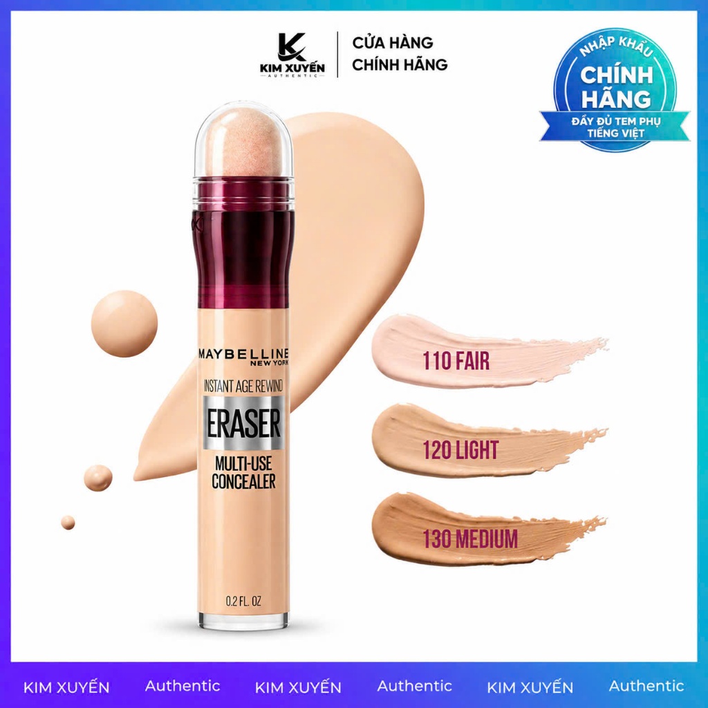 Bút che khuyết điểm Maybelline New York Instant Age Rewind Eraser Multi-Use Concealer 6ML