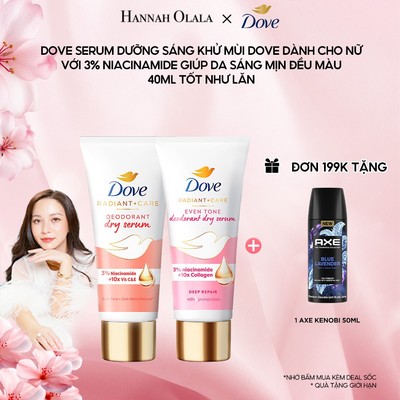[HANNAH LIVESTREAM] Serum dưỡng sáng khử mùi cao cấp Dove dành cho nữ với 3% Niacinamide giúp da sáng mịn đều màu 40ml