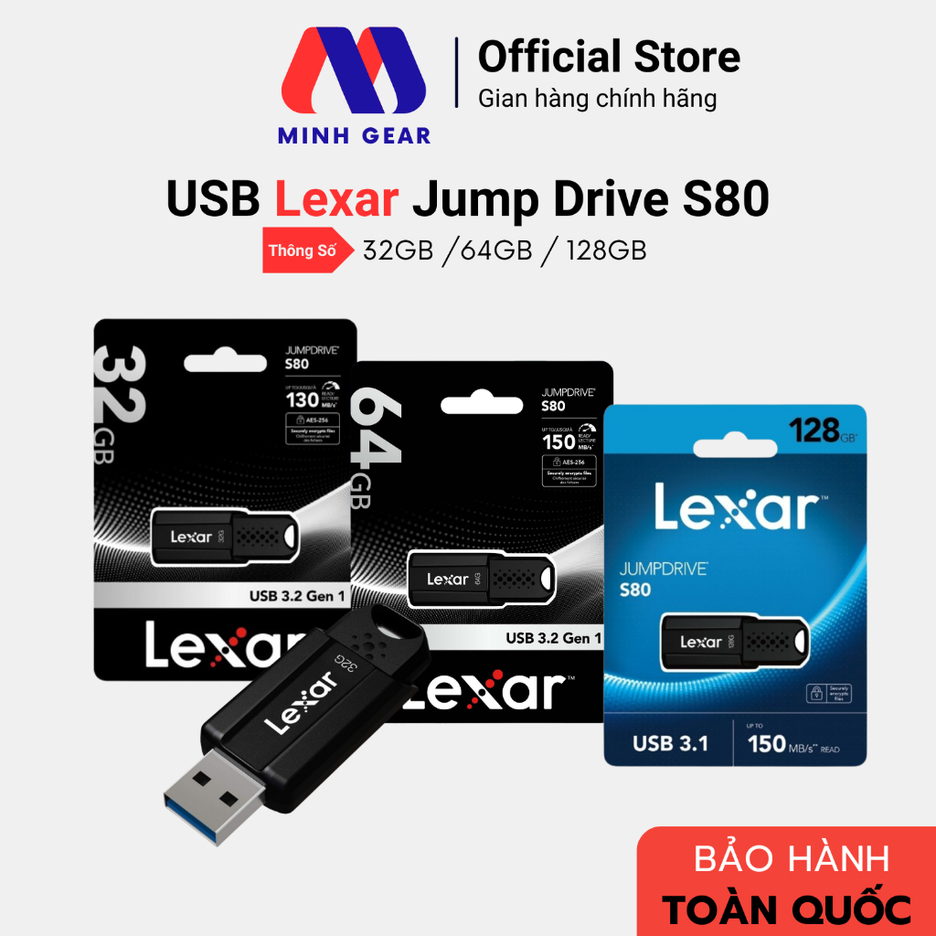 USB LEXAR Jump Drive S80 - Hàng Chính Hãng