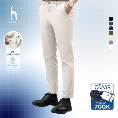 Quần dài nam CHINOS vải Kaki nhung cao cấp, co giãn, mềm mịn, trẻ trung, thanh lịch - HUSSIO