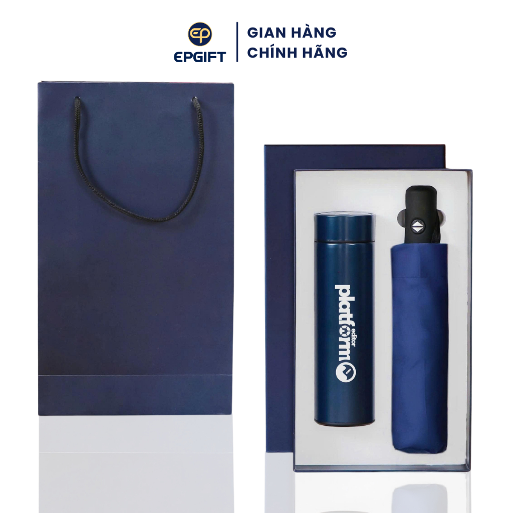 Set Quà Tặng 2 Món Khắc Tên Epvina Gift Gồm Bình Giữ Nhiệt Và Ô Cầm Tay BO2-001-2SP-M13