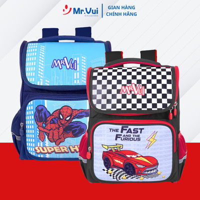 Balo chống gù lưng Mr.Vui BLCG 1061/1079 cặp cho bé trai, bé gái đi học cấp 1, học tiểu học, chống thấm