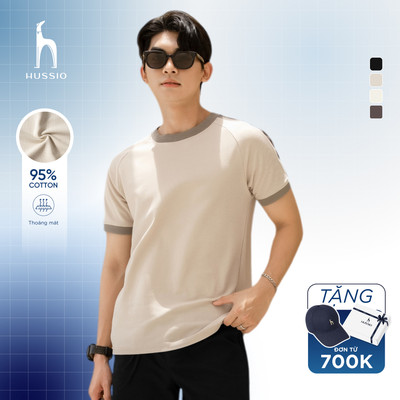 Áo thun nam cổ tròn AUSTIN vải Cotton Pique dày dặn, trẻ trung, năng động - HUSSIO