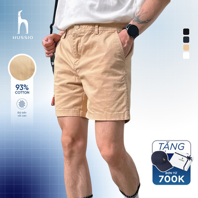 Quần short nam CHICAGO vải Kaki nhung cao cấp, trẻ trung, lịch lãm, chuẩn form - HUSSIO