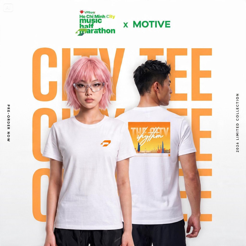 [VPBANK HCMC] Áo Thun Thời Trang Thể Thao MOTIVE x VPBank HCMC CITY TEE | Premium Cotton 230 GSM