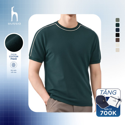 [SALE LẺ SIZE] Áo thun nam cổ tròn DIAGO vải Cotton Pique dày dặn, thanh lịch, trẻ trung - HUSSIO