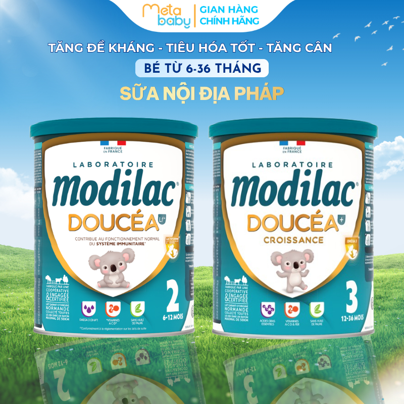 [DATE 11-12/2026] Sữa bột Modilac Doucea 1,2,3 Giúp bé tiêu hóa khỏe, cân nặng - Nội Địa Pháp (800g)