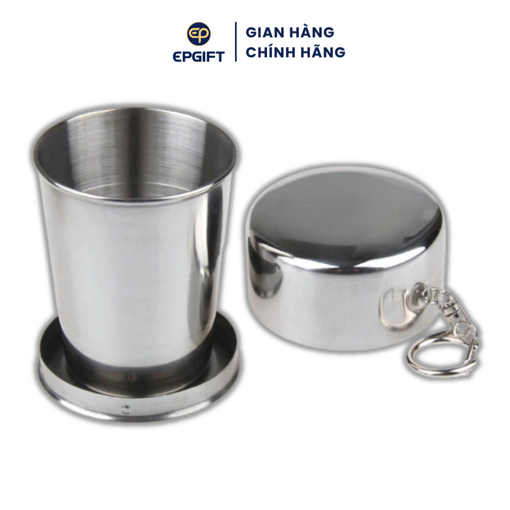 Cốc Gấp Gọn Inox 304 Epvina Gift Dung Tích 150ml Mini Nhỏ Gọn Bỏ Túi