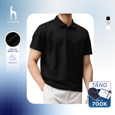Áo polo UPBODY SNAP form cleanfit, vải single dày dặn, đứng form, giảm nhăn - HUSSIO