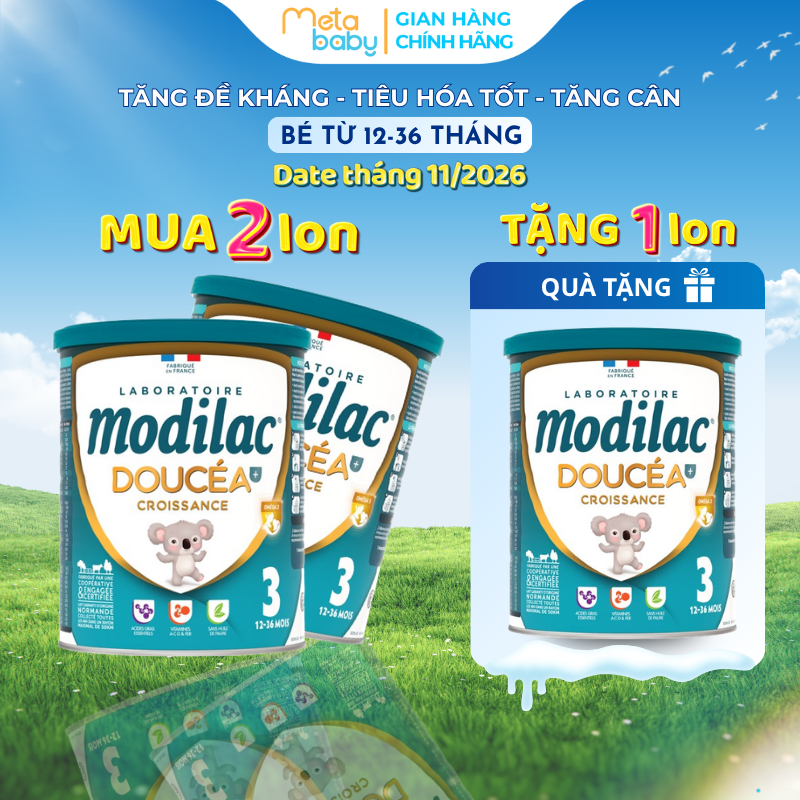 [DATE 11,12/2026] MUA 2 TẶNG 1 - Sữa bột Modilac Doucea Nội Địa Pháp (800g)