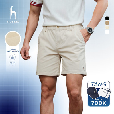 Quần short nam SEASON "BA" vải kaki nhung xuất xịn, co giãn 4 chiều, chuẩn form - HUSSIO