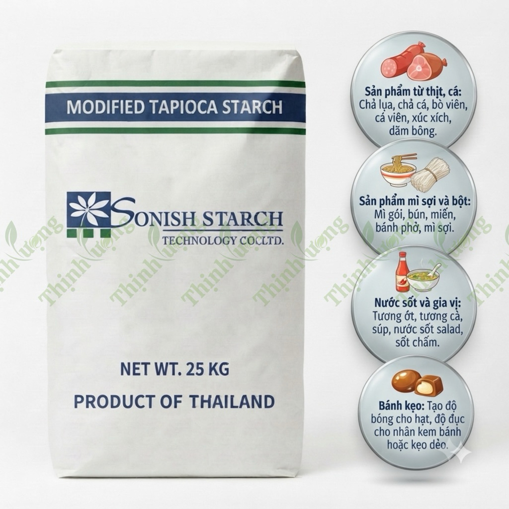 25kg Tinh bột mì biến tính E1412 Thái Lan - Chất tạo độ dẻo - Chất ổn định - Chất kết dính - Chất độ