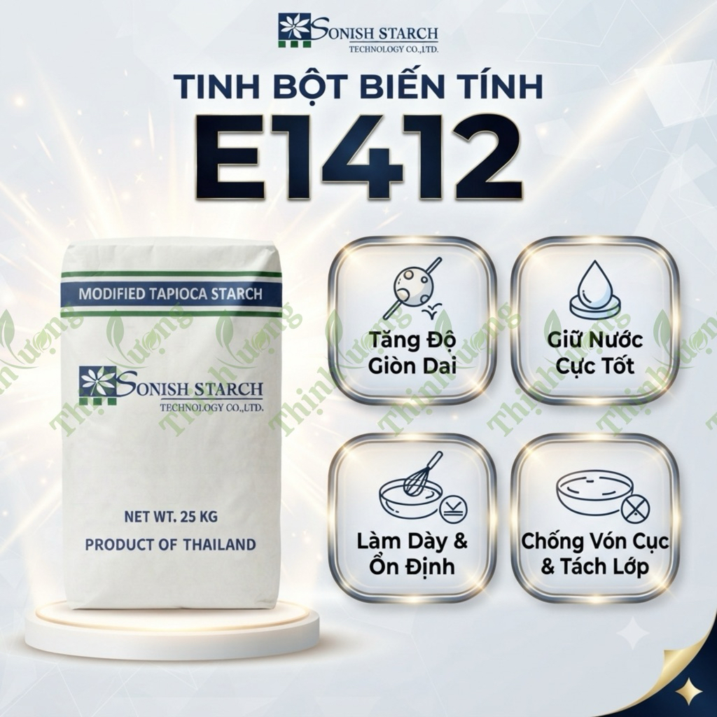 1kg Tinh bột mì biến tính E1412 Thái Lan - Chất tạo độ dẻo - Chất ổn định- Chất kết dính - Chất độn 