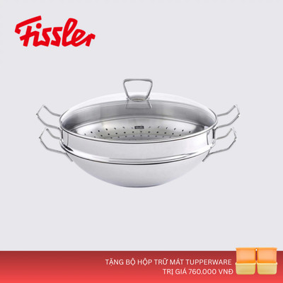 [TRẢ GÓP 0%] Bộ nồi lẩu và xửng hấp Fissler Nanjing 36cm chính hãng - BH 24 tháng