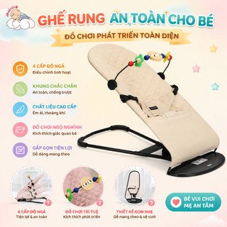 Ghế nhún cho bé sơ sinh iiko, Chất Vải Cotton Thoáng Mát Giúp Bé Nằm Thoải Mái Dễ Chịu