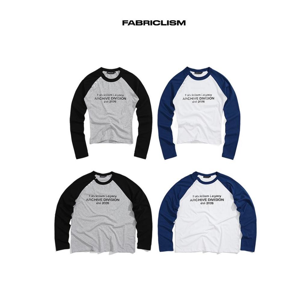 ÁO THUN RAGLAN PHỐI NÚT UNISEX FABRICLISM - VẢI COTTON 2 CHIỀU 200GSM, FORM REGULAR NAM NỮ, IN CHỮ - 077