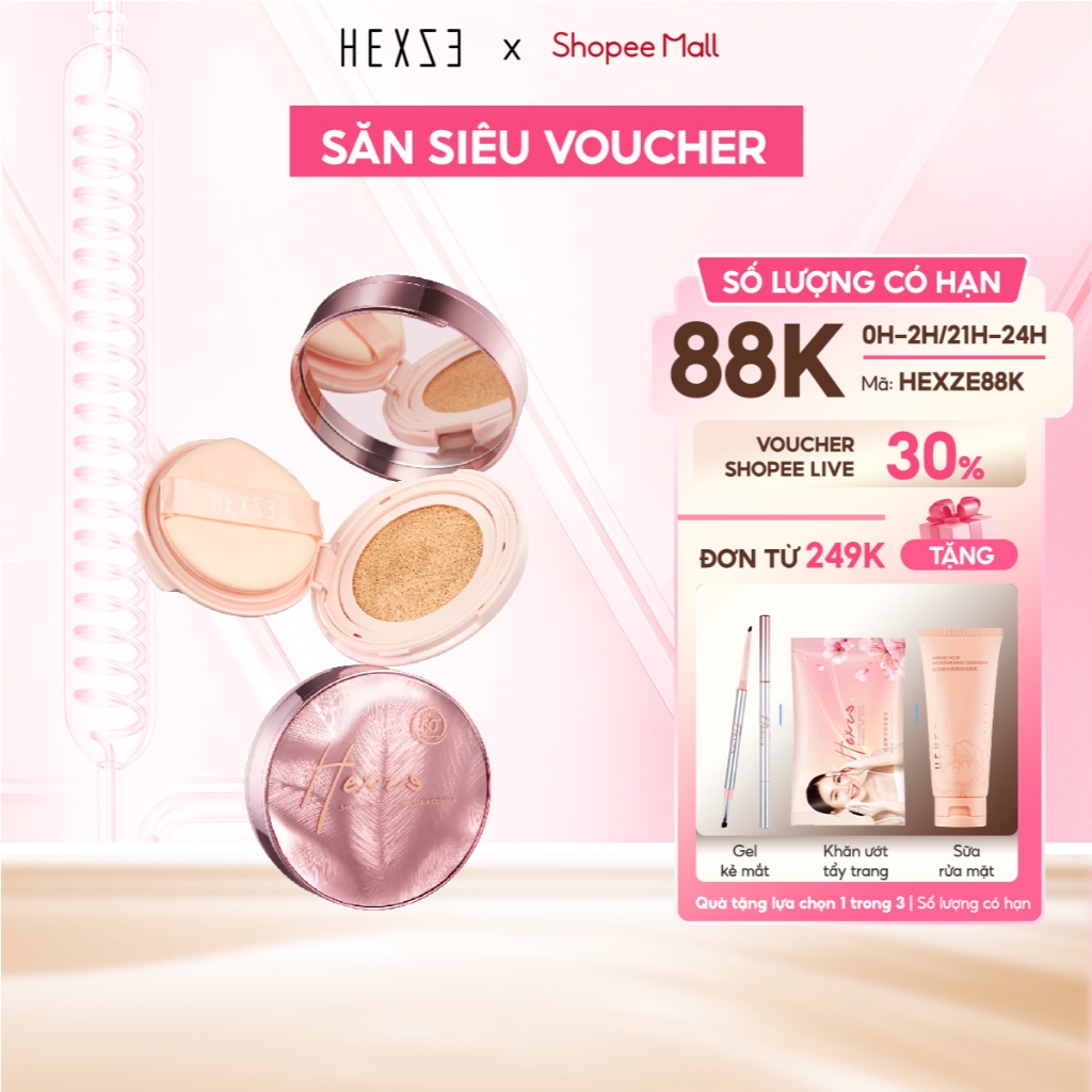 [LIVE KOL] Cushion 3in1 Hexze (Cushion + che khuyết điểm + má hồng)  SPF50+, PA++++