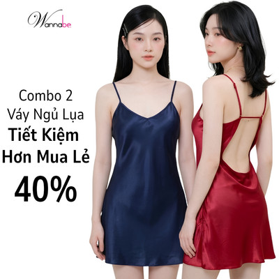 Combo 2 váy ngủ lụa WANNABE bí quyết nâng tầm phong cách và tôn vinh vẻ đẹp hình thể phái nữ DNS23