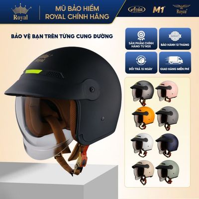 Mũ bảo hiểm 3/4 Royal M139 Lux kính âm mái lưỡi trai nam nữ đi xe máy - BH 12T tại Nhà Sản Xuất