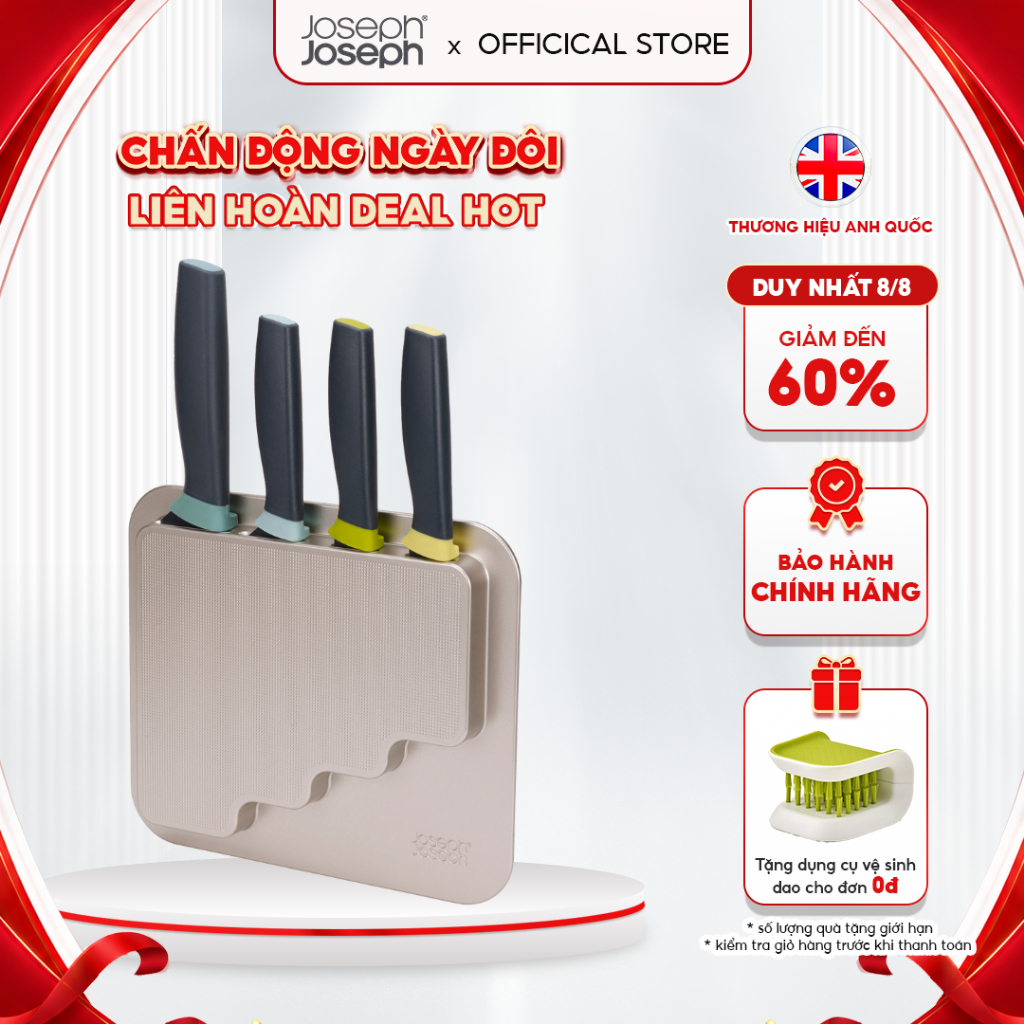 Bộ dao 4 cái gắn cửa thông minh Joseph Joseph DoorStore™ Elevate™ - 103038 (thiết kế độc quyền bởi J