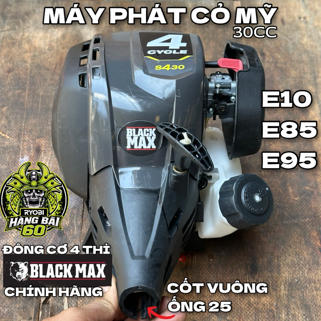 Máy Phát Cỏ 4 Thì BLACK MAX 30CC Hàng Mỹ - Động Cơ Xăng E10/E85/E95 Mạnh Mẽ